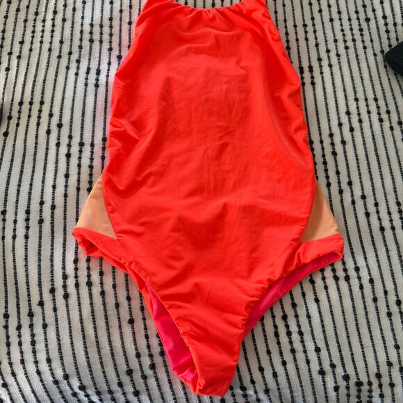 FELLA x FP Eyes On Me Mad Max One Piece Swimsuit Electric Coral Orange Medium - Picture 2 of 7
